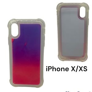 iPhone X-XS pink and purple liquid case